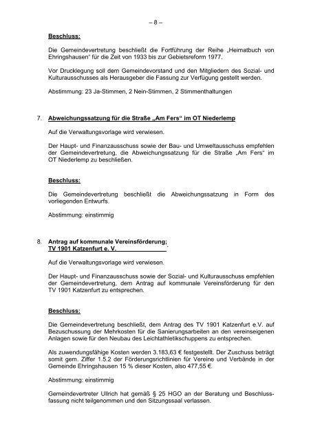 Protokollarchiv 14WP - Ehringshausen