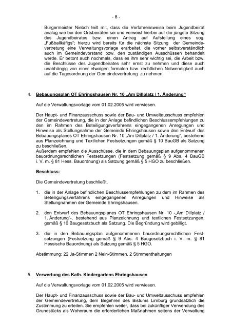 Protokollarchiv 14WP - Ehringshausen