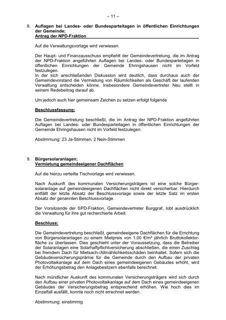 Protokollarchiv 14WP - Ehringshausen