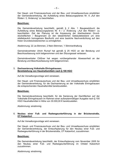 Protokollarchiv 14WP - Ehringshausen