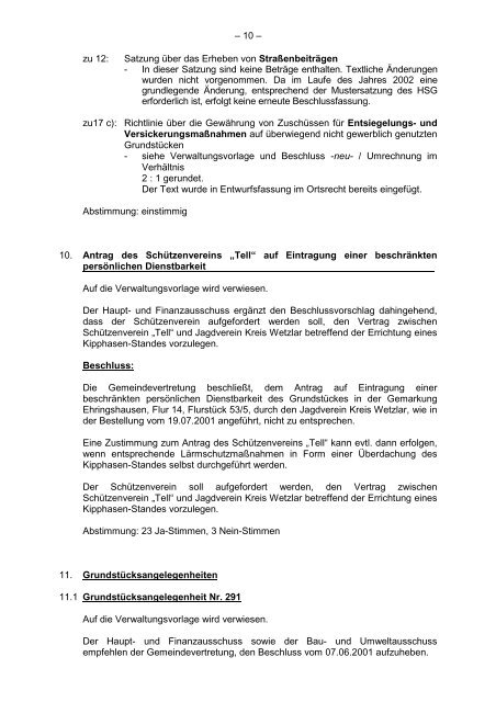 Protokollarchiv 14WP - Ehringshausen