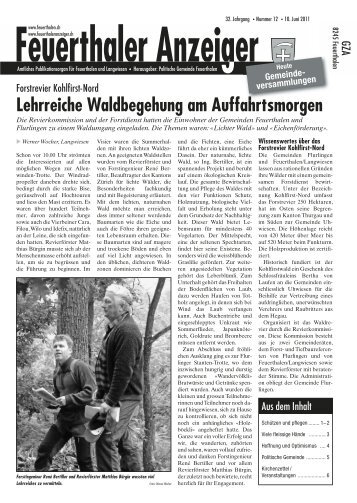 Lehrreiche Waldbegehung am Auffahrtsmorgen - Feuerthaler ...