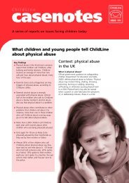 What children and young people tell ChildLine about ... - nspcc