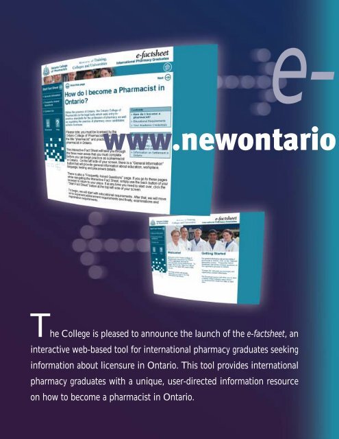 e-factsheet - Ontario College of Pharmacists