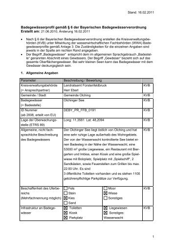 Badegewässerprofil - auf den Seiten  des Landratsamtes ...