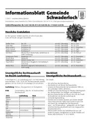 Informationsblatt Gemeinde Schwaderloch