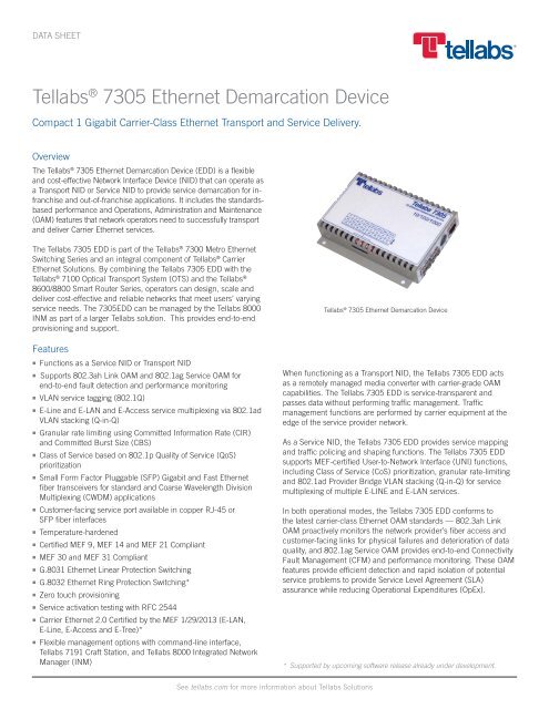 Tellabs 7305 Ethernet Demarcation Device