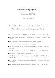 Festkörperphysik II - Technische Universität Wien