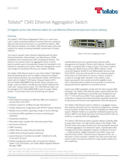 Tellabs 7345 Ethernet Aggregation Switch