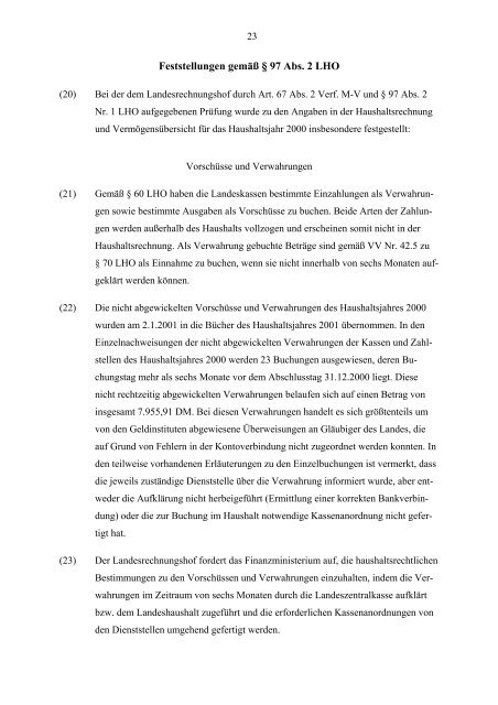 Jahresbericht 2002 - Landesrechnungshof Mecklenburg-Vorpommern