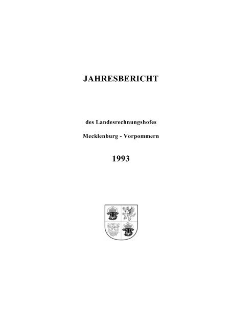 jahresbericht 1993 - Landesrechnungshof Mecklenburg-Vorpommern