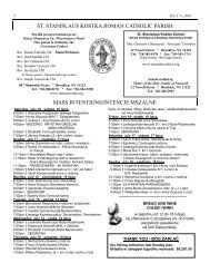 st. stanislaus kostka roman catholic parish mass intentions/intencje ...