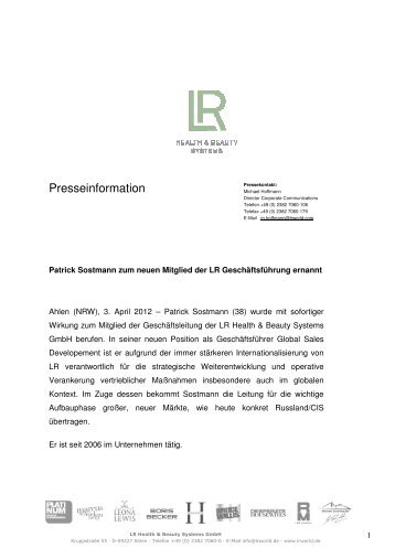 Dokument herunterladen - LR Health & Beauty Systems