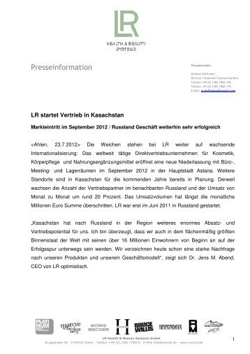 Dokument herunterladen - LR Health & Beauty Systems