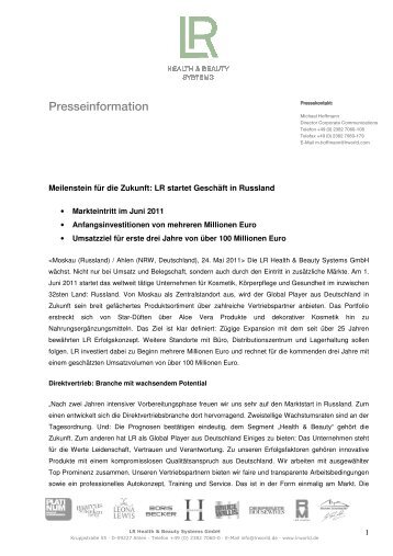 Dokument herunterladen - LR Health & Beauty Systems