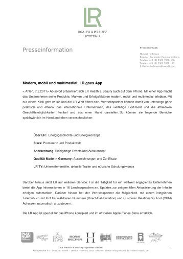 Dokument herunterladen - LR Health & Beauty Systems