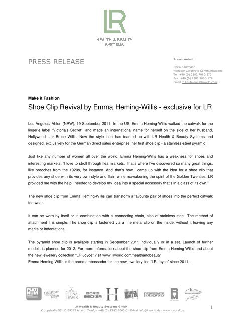 Download this press release - LR Health & Beauty Systems
