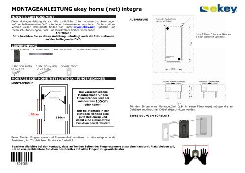 MONTAGEANLEITUNG ekey home (net) integra - Gueller.ch