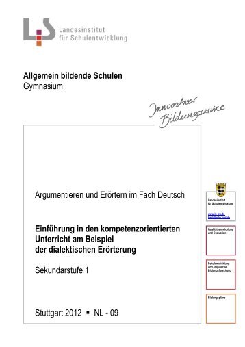 Argumentieren und Erörtern im Fach Deutsch - Landesinstitut für ...