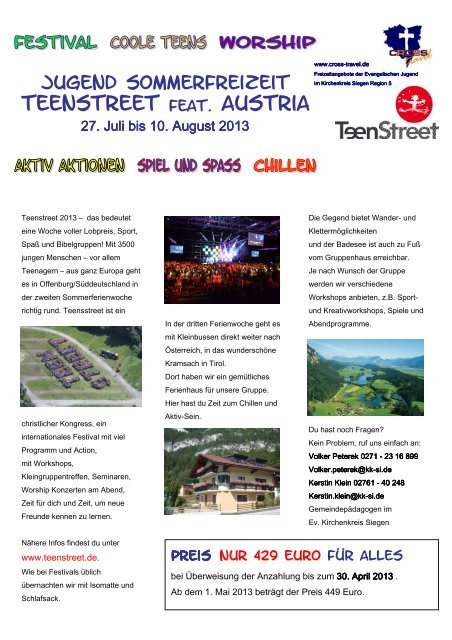 2013-02, Teenstreet feat. AUT, Flyer - Evangelischer Kirchenkreis ...