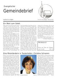 Gemeindebrief - Evangelische Kirchengemeinde Leutkirch