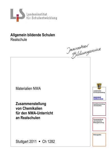 Chemikalienliste Realschule - Landesinstitut für Schulentwicklung