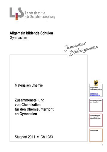 Chemikalienliste Gymnasium - Landesinstitut für Schulentwicklung
