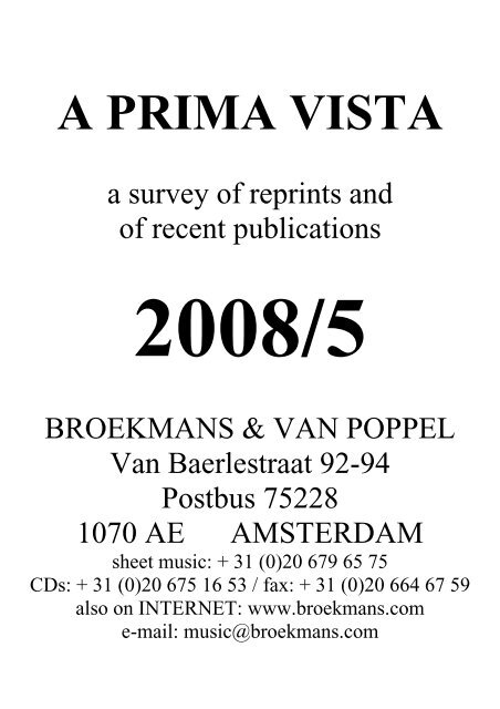 A PRIMA VISTA - Broekmans & Van Poppel