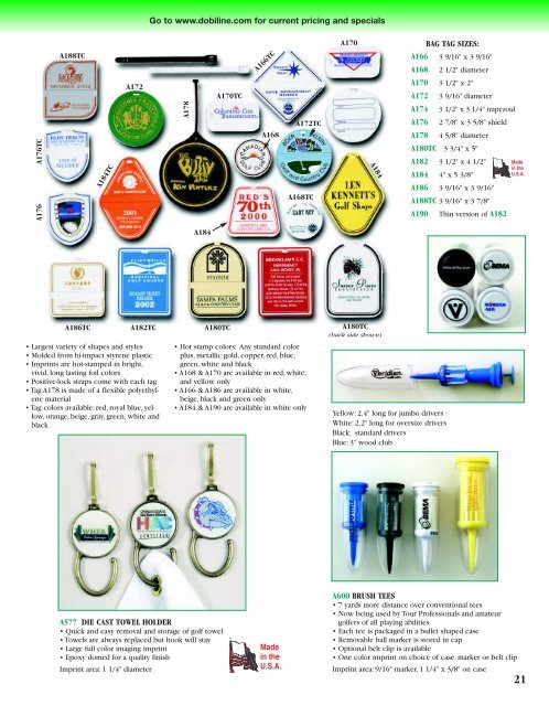 Largest Promotional Line of Golf Products - Gibas Golf Products