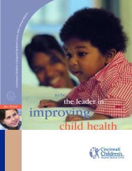 To Be The Leader In Improving - Cincinnati Children's Hospital ...