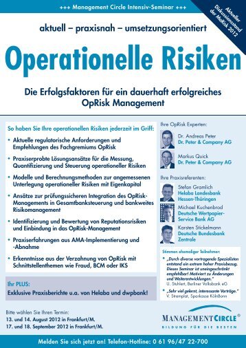 Operationelle Risiken - Dr. Peter & Company AG