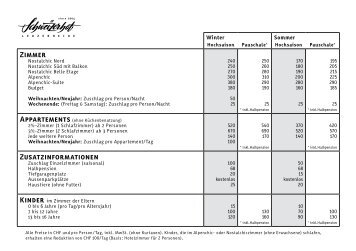 Preisliste Hotel Schweizerhof, Lenzerheide | www.schweizerhof ...