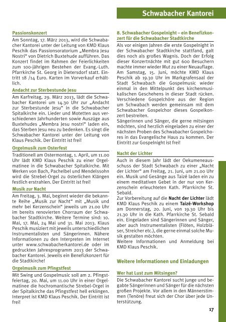 Gemeindebrief März-Mai - Kirchengemeinde Schwabach-St. Martin