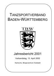 Berichtsheft 2001 - Tanzsportverband Baden-Württemberg