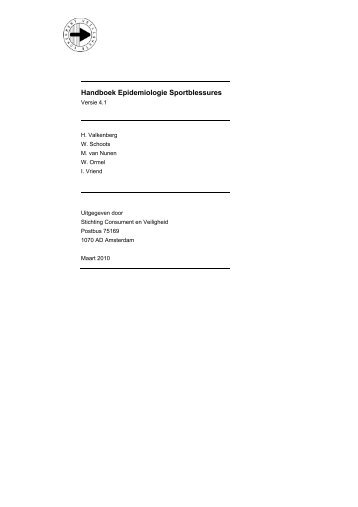 Handboek Epidemiologie Sportblessures - Consument en Veiligheid