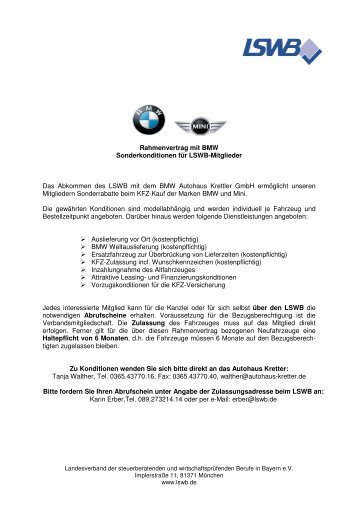 Rahmenvertrag BMW - LSWB