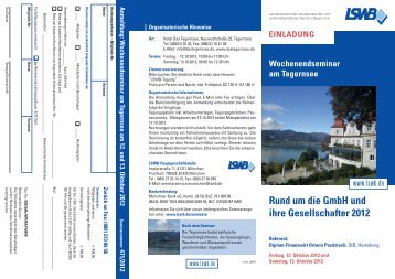 Rund um die GmbH und ihre Gesellschafter 2012 - LSWB