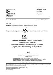 Working Draft ETSI ETR 162 TECHNICAL REPORT Digital ...