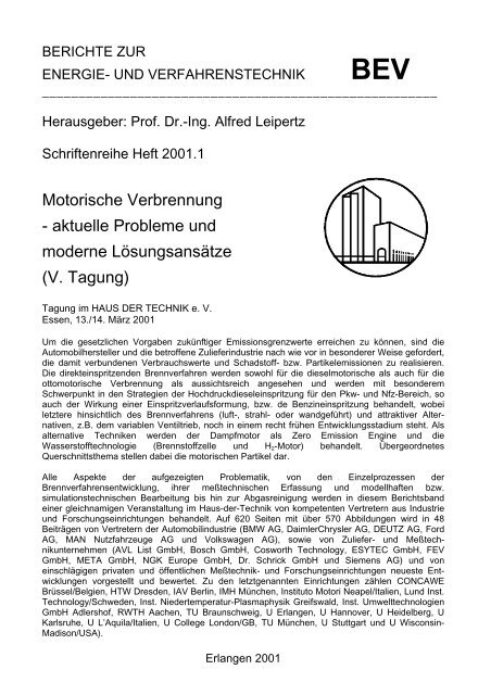 BERICHTE ZUR - beim Lehrstuhl für Technische Thermodynamik