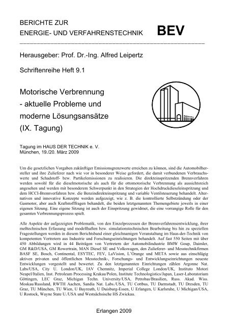 BERICHTE ZUR - beim Lehrstuhl für Technische Thermodynamik