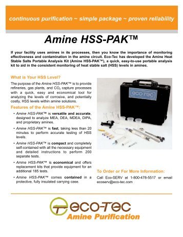 Amine HSS-PAK - Eco-Tec