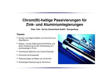 Dreiwertige Passivierung von Aluminium mit SurTec 650 chromitAL