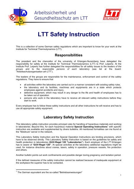 LTT Safety Instruction