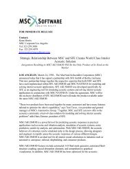Strategic Relationship Between MSC and SFE ... - MSC Software