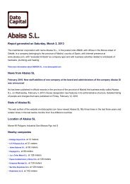 Abaisa SL, Spain - Companies - Dato Capital