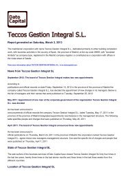 View a PDF summary for Teccos Gestion Integral - Companies ...