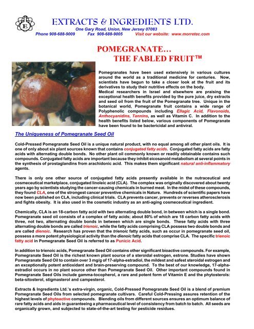 Pomegranate Brochure - Morre-Tec Industries, INC.