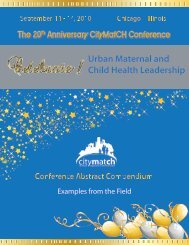 Conference Abstract Compendium - CityMatCH