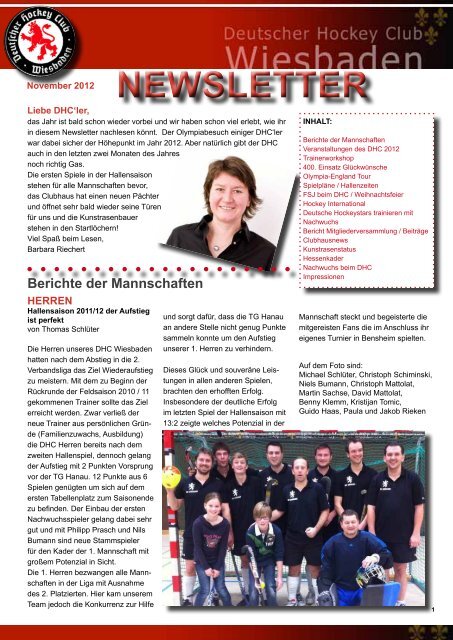 NEWSLETTER - Deutscher Hockey Club Wiesbaden