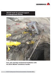 TECCO® mesh for ground support in underground mining